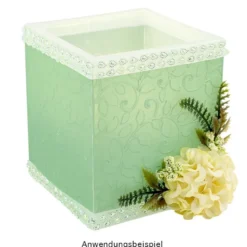 Tisch-Laternen, Quadrat, 10cm hoch, transparent-weiß, 5 Stück