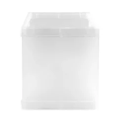Tisch-Laternen, Quadrat, 10cm hoch, transparent-weiß, 5 Stück