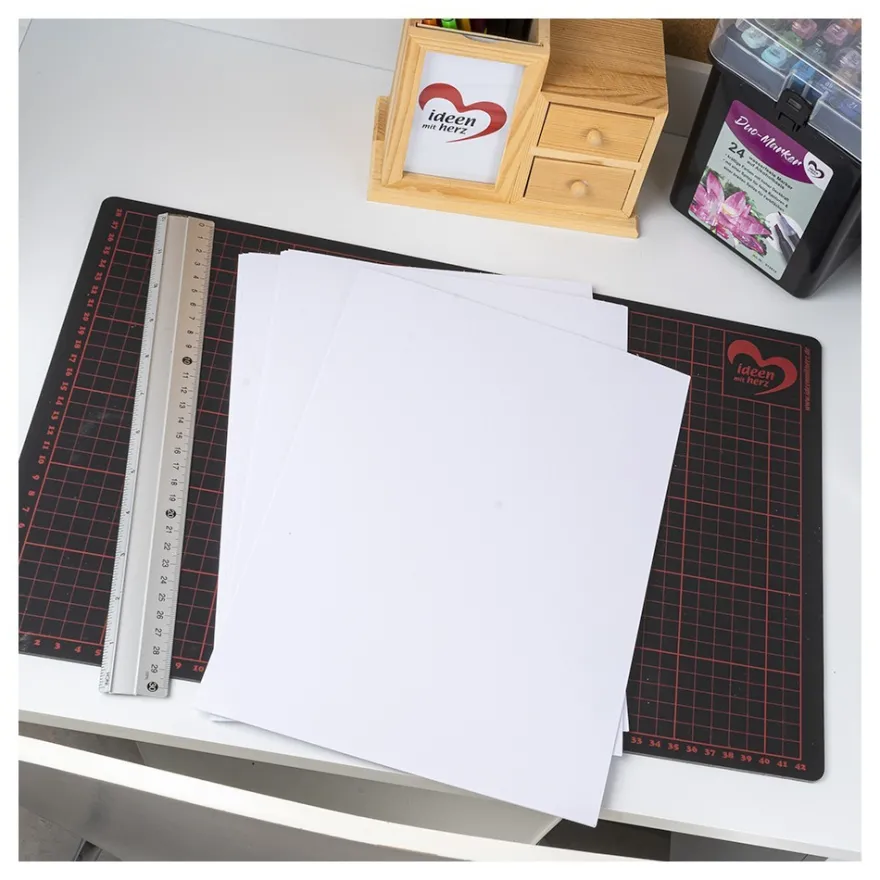 Tonkarton, DIN A4, 300g/m², weiß, 20 Bogen