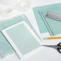 Transparentpapier-Aufleger, mit Büttenrand, 14cm x 14cm, 130g/m², mint, 20 Blatt