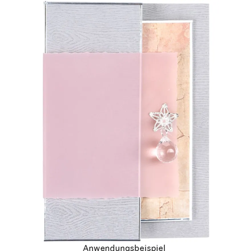 Transparentpapier-Aufleger, mit Büttenrand, 8cm x 13cm, 130g/m², altrosa, 20 Blatt
