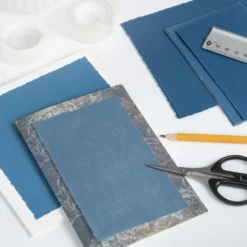 Transparentpapier-Aufleger, mit Büttenrand, 14cm x 14cm, 130g/m², blau, 20 Blatt