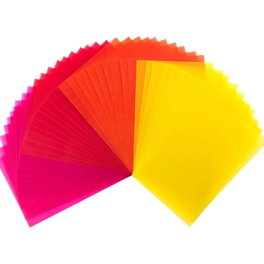 Transparentpapiere, 10cm x 15cm, 40 Stück, 130g/m², Gelb-/Rottöne