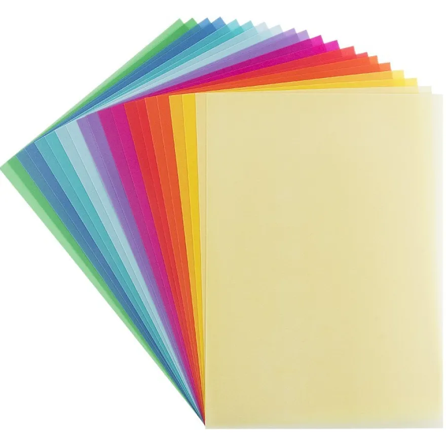Transparentpapiere, DIN A4, 10 verschiedene Farben, 200 g/m², 20 Stück