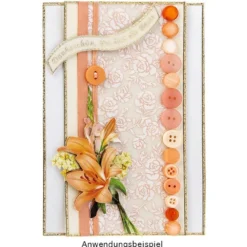 Transparentpapiere, Nova Noblesse 7, mit Top-Prägung & Perlmuttlack, DIN A4, 5 Bogen, apricot