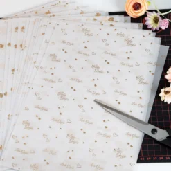 Transparentpapier mit Goldfolienveredelung, Sortierung 3, DIN A4, 10 Designs, weiß, 20 Bogen