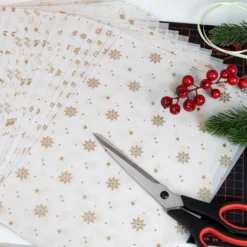 Transparentpapier mit Goldfolienveredelung, Sortierung 4, DIN A4, 10 Designs, weiß, 20 Bogen