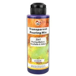 Transparent-Pouring-Mix, 3 in 1, Medium, Acrylfarbe & Silikonöl, violett, 180 ml