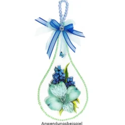 Transparent-Stickerbogen, Blumen in Blau-Violett, 10cm x 30cm, 10 Bogen