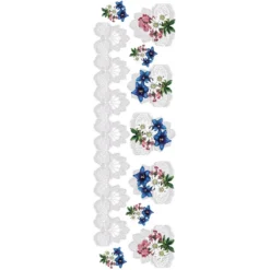 Transparent-Stickerbogen, Edelweiß & Spitze, verschiedene Designs, 10cm x 30cm, 10 Bogen