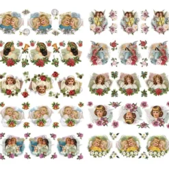 Transparent-Stickerbogen, Engel, 10cm x 30cm, 10 Bogen