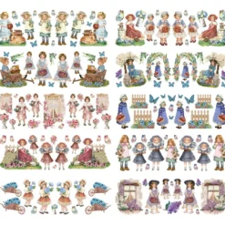 Transparent-Stickerbogen, Kinder, verschiedene Designs, 10cm x 30cm, 10 Bogen