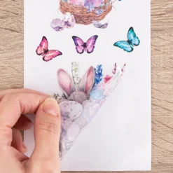 Transparent-Stickerbogen, Niedliche Hasen, verschiedene Designs, 10cm x 30cm, 10 Bogen
