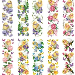 Transparent-Stickerbogen, Nostalgie-Küken, 10cm x 30cm, 10 Bogen