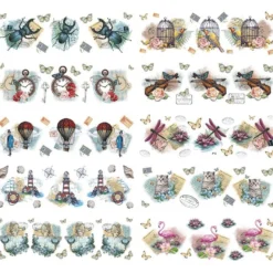 Transparent-Stickerbogen, Nostalgie, 10cm x 30cm, 10 Bogen
