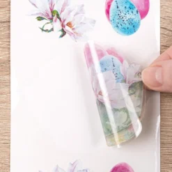 Transparent-Stickerbogen, Ostergrüße, verschiedene Designs, 10cm x 30cm, 10 Bogen