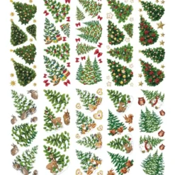 Transparent-Stickerbogen, Tannenbäume, 10cm x 30cm, 10 Bogen