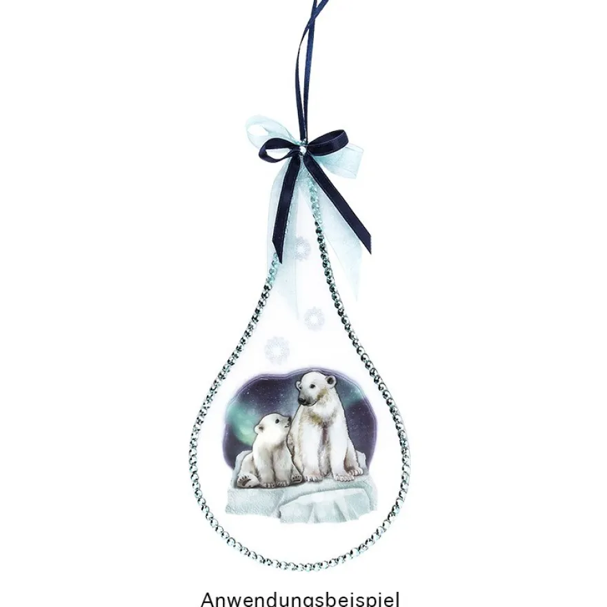 Transparent-Stickerbogen, Tiere im Winter, verschiedene Designs, 10cm x 30cm, 10 Bogen
