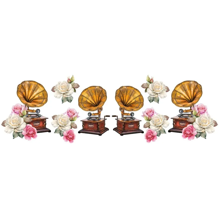 Transparent-Stickerbogen, Vintage Rosengrüße, verschiedene Designs, 10cm x 30cm, 10 Bogen