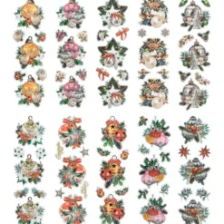 Transparent-Stickerbogen, Weihnachts-Baumschmuck, verschiedene Designs, 10cm x 30cm, 10 Bogen