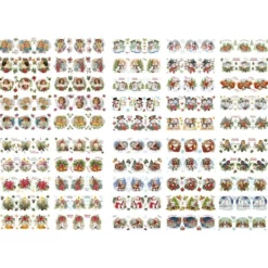 Transparent-Stickerbogen, Weihnachten, 10cm x 30cm, 50 Bogen