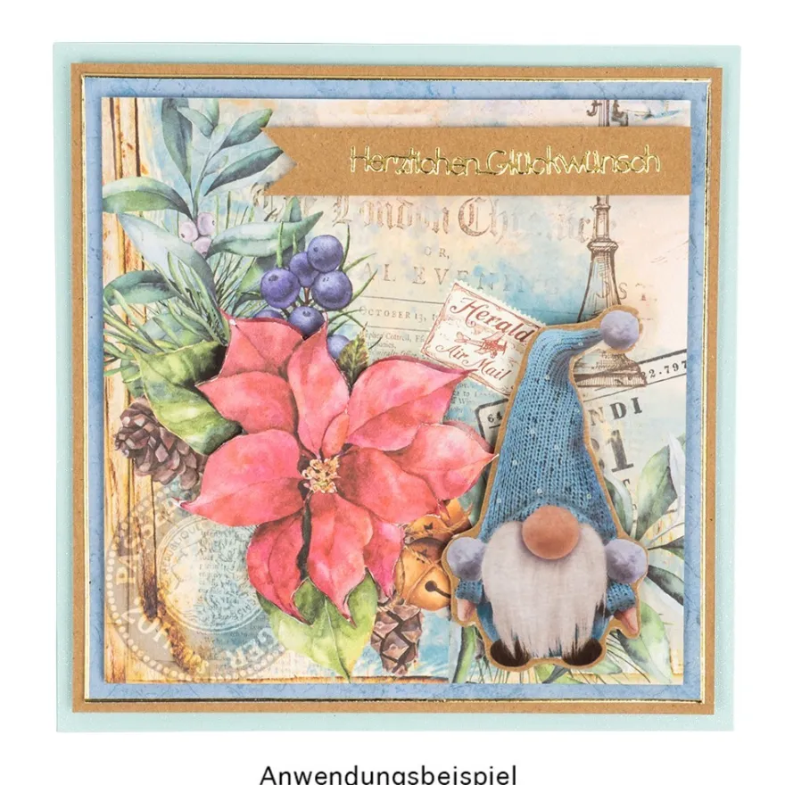 Transparent-Stickerbogen, Weihnachts-Wichtel, verschiedene Designs, 10cm x 30cm, 10 Bogen