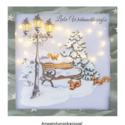 Transparent-Stickerbogen, Winterlaternen, verschiedene Designs, mit Veredelung, DIN A4, 10 Bogen