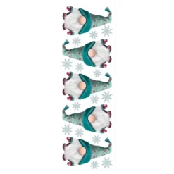 Transparent-Stickerbogen, Winter-Wichtel, verschiedene Designs, 10cm x 30cm, 10 Bogen