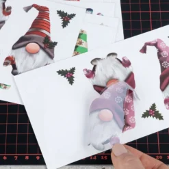 Transparent-Stickerbogen, Winter-Wichtel, verschiedene Designs, 10cm x 30cm, 10 Bogen
