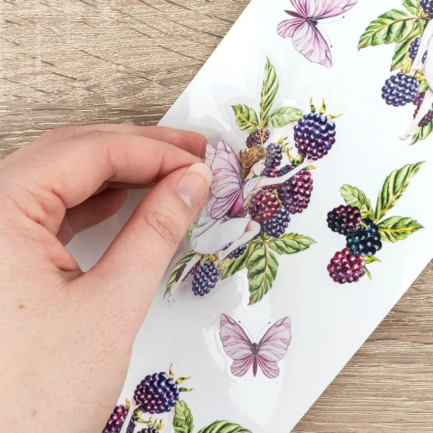 Transparent-Stickerbogen, Zauberhafte Elfen 2, verschiedene Designs, 10cm x 30cm, 10 Bogen