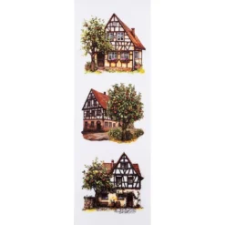Transparent-Sticker, Garten- und Dorfidylle, verschiedene Designs, 10cm x 30cm, 10 Bogen