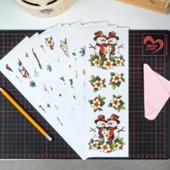 Transparent-Sticker, Weihnachten, Glasoptik, verschiedene Designs, 10cm x 30cm, 10 Bogen
