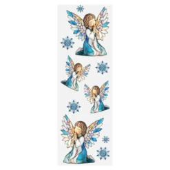 Transparent-Sticker, Weihnachten, Glasoptik, verschiedene Designs, 10cm x 30cm, 10 Bogen