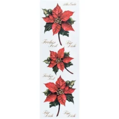 Transparent-Sticker, Winter-Floristik, verschiedene Designs, 10cm x 30cm, 10 Bogen