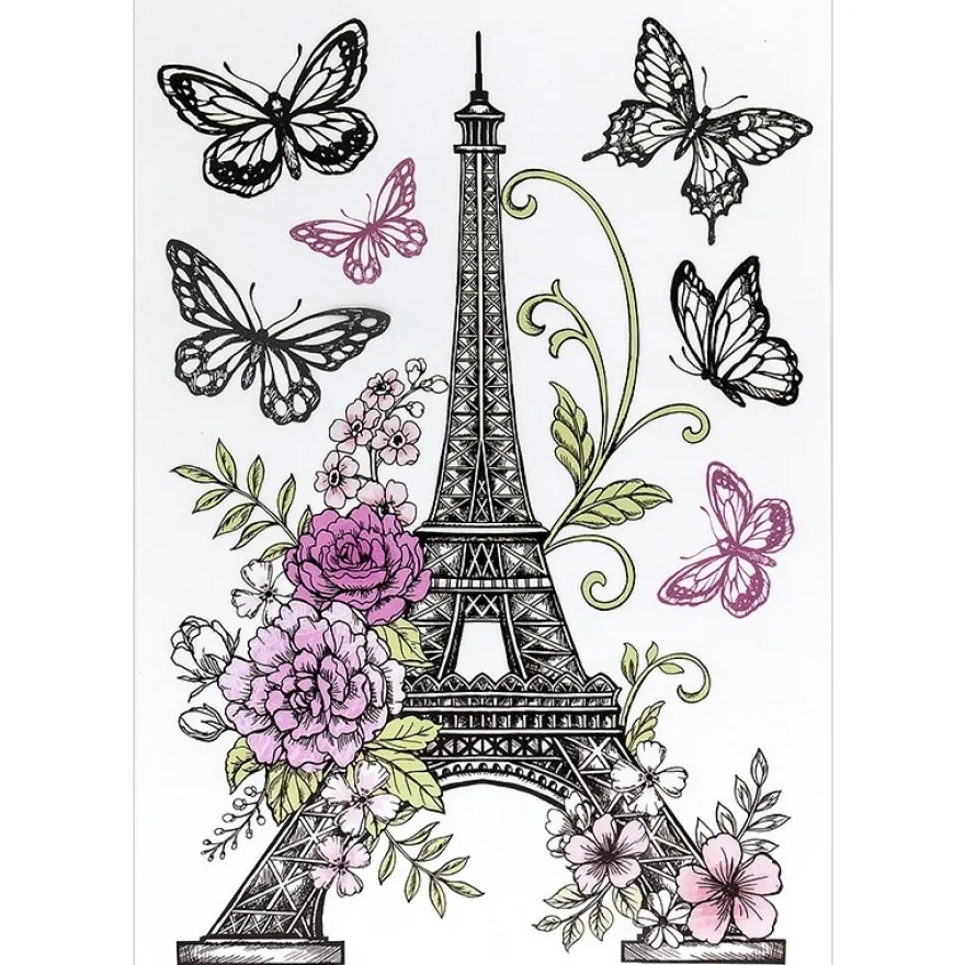 Transparent-Sticker XL, Eiffelturm, 24,5cm x 35cm