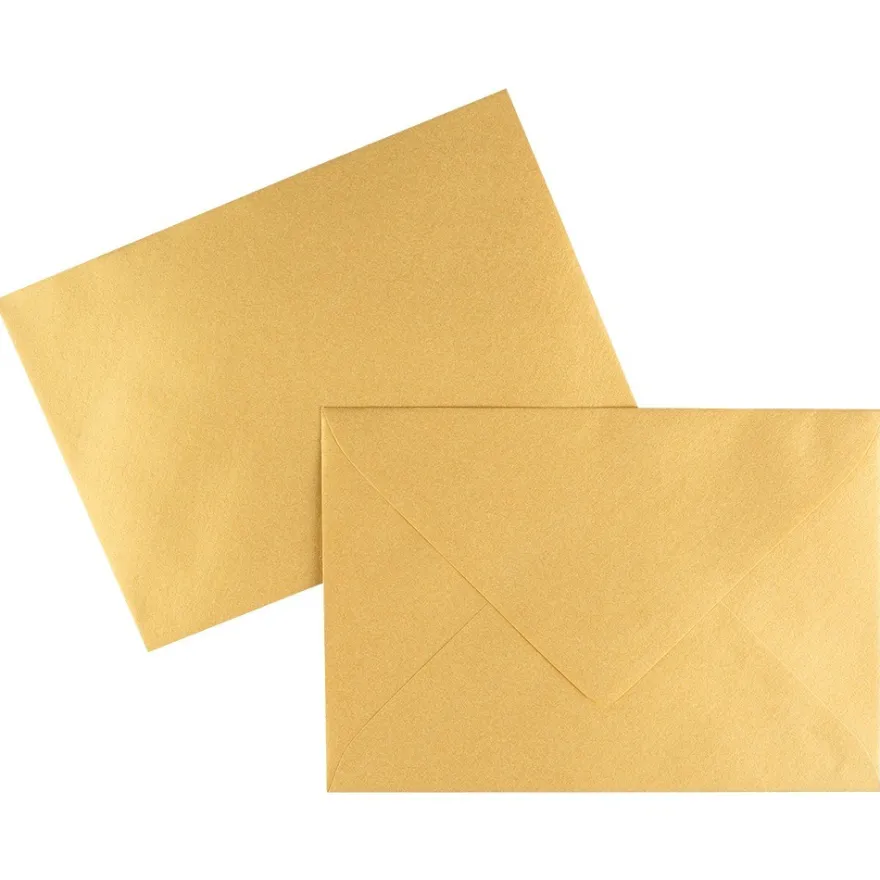 Umschläge, DIN C6, 120 g/m², gold, nassklebend, 100 Stück