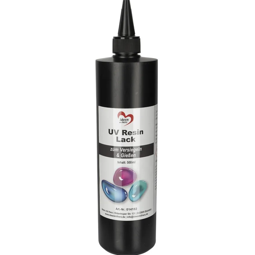 UV-Resin-Lack, zum Versiegeln & Gießen, 500ml, inkl. 2 Leerflaschen à 30ml