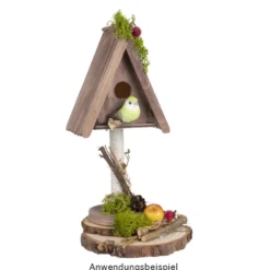 Vogelhäuschen aus Holz, zum Aufstellen, 4 verschiedene Größen, 4 Stück