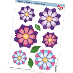 Vorlage für Diamond Painting: Blüten, DIN A4