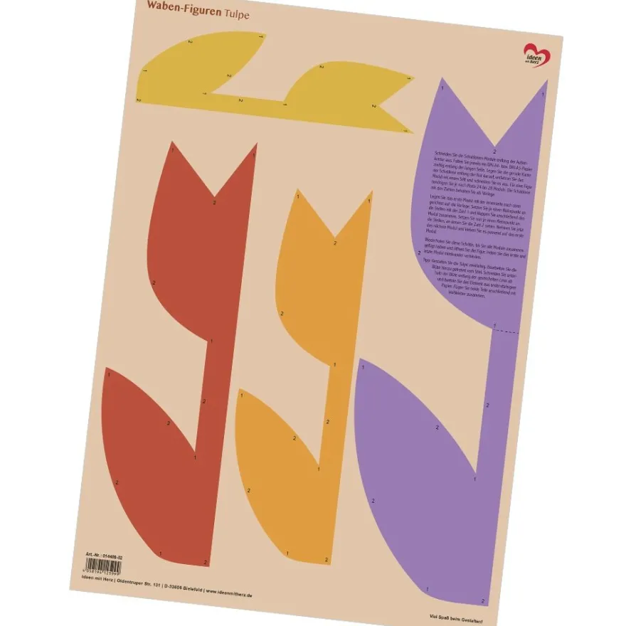 Vorlage: Waben-Figuren, Tulpe, DIN A3