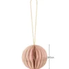 Waben-Kugeln, zum Aufhängen, Ø5cm, rosé mit goldenem Rand, 6 Stück