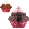 Waben-Stanzteile, Cupcake 2, braun/rot, 8,2cm x 8,8cm, 100 Stück