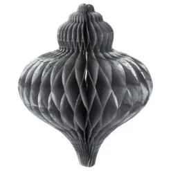 Waben-Zwiebeln zum Aufhängen, 8,5 cm x 7 cm, 6 Stück, altsilber