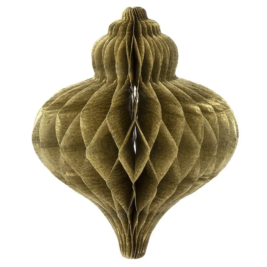 Waben-Zwiebeln zum Aufhängen, 8,5 cm x 7 cm, 6 Stück, altgold