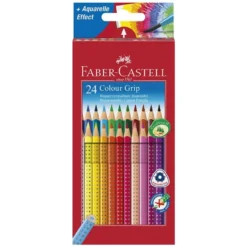 Wasservermalbare Buntstifte/Aquarell-Farbstifte, Colour Grip, Faber-Castell, 24 Stück