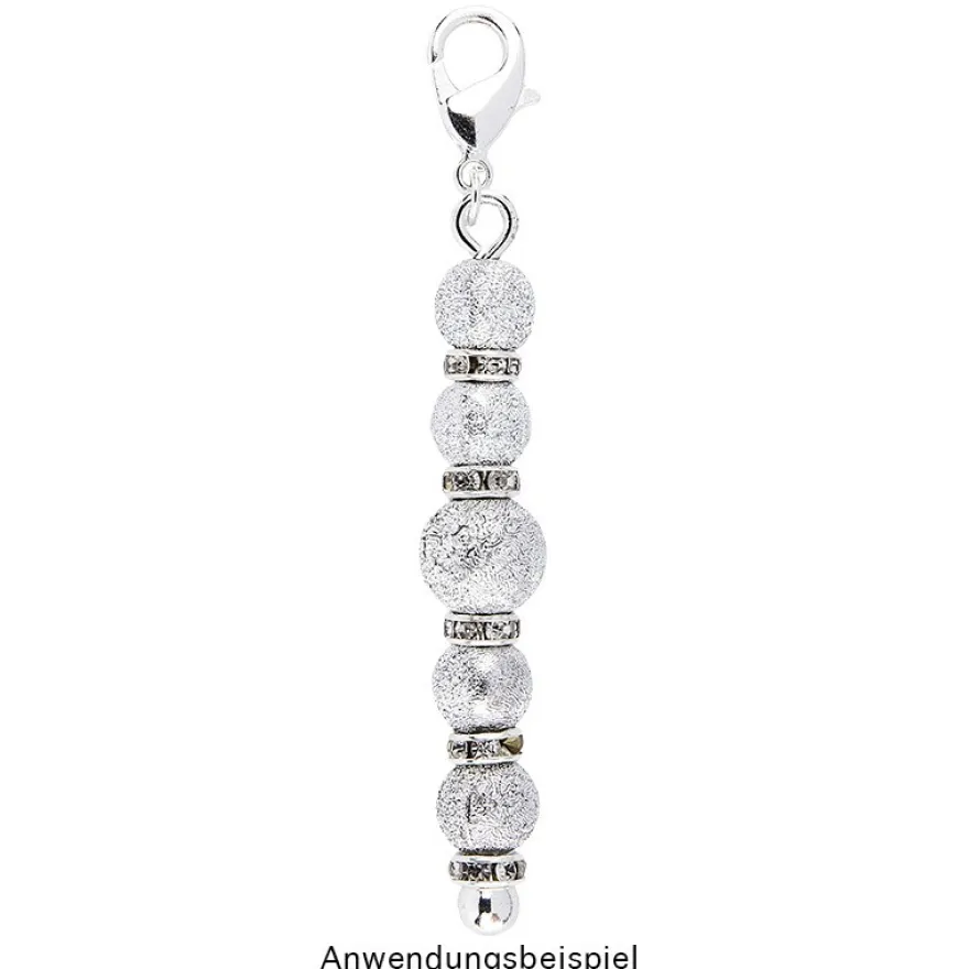 Wechselstäbe, Design 3, 5,7cm, Spitzenform: Kugel, silber, 5 Stück