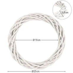 Weidenkranz, Ø 25cm, 3,5cm hoch, weiß
