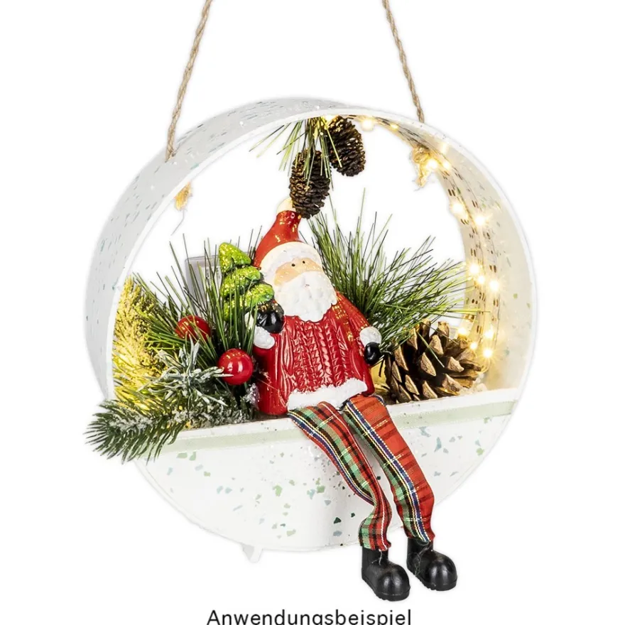 Weihnachtsmann mit Schlenkerbeinen & Tanne, 18cm hoch, Kantenhocker