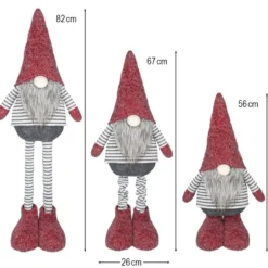 Wichtel mit Teleskopbeinen, 26cm x 13cm x 56cm/82cm