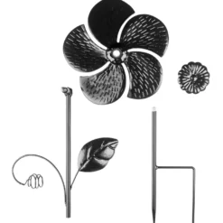 Windrad Design 6, Ø 18cm, Höhe 50cm, schwarz